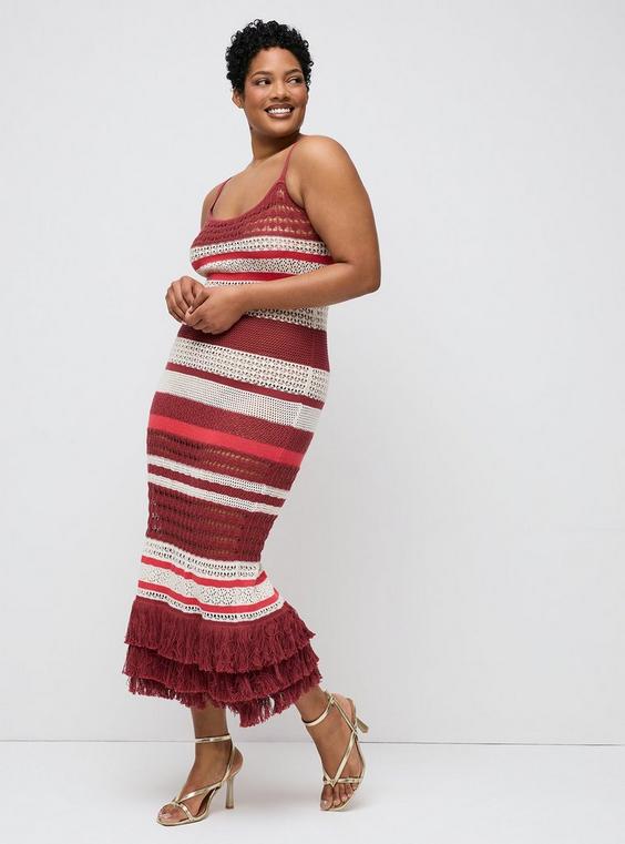 Studio Fringe Knit Maxi Dress