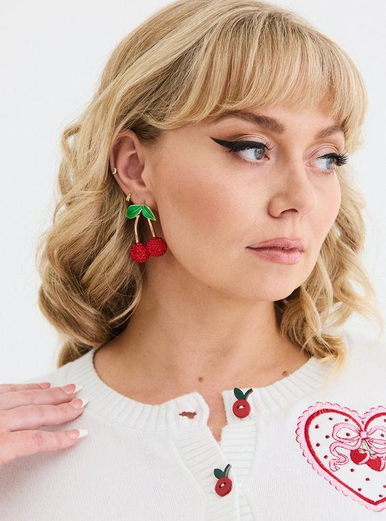 Retro Cherry Statement Earring