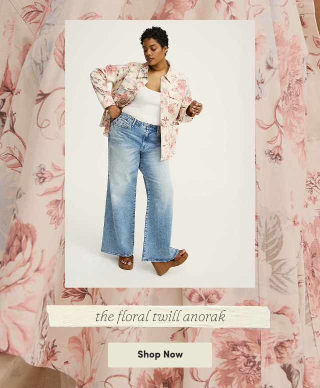 the floral twill anorak | Shop Now >