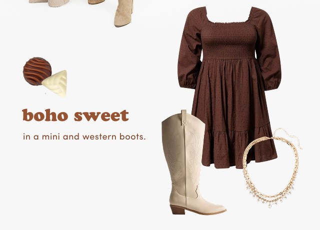 boho sweet | in a mini and western boots.