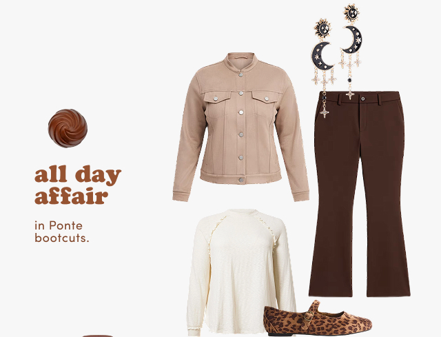 all day affair | in Ponte bootcuts.