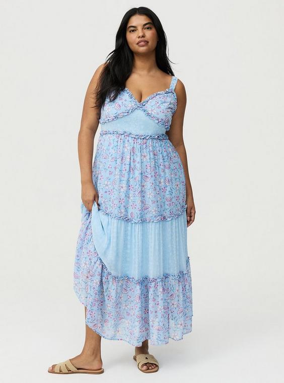 Chiffon V-Neck Maxi Dress