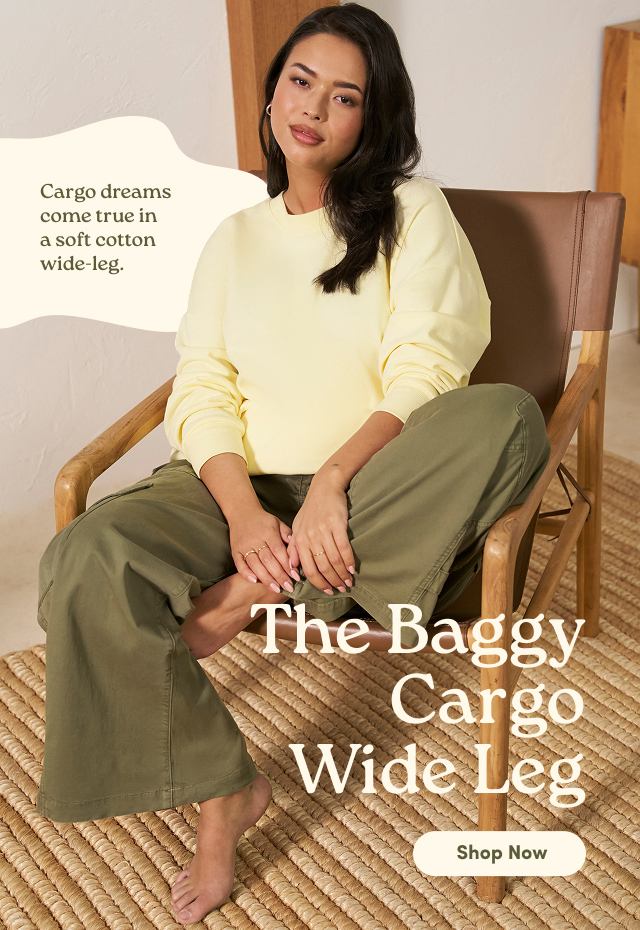 Cargo dreams come true in soft cotton wide-leg. | The Baggy Cargo Wide Leg | Shop Now > 