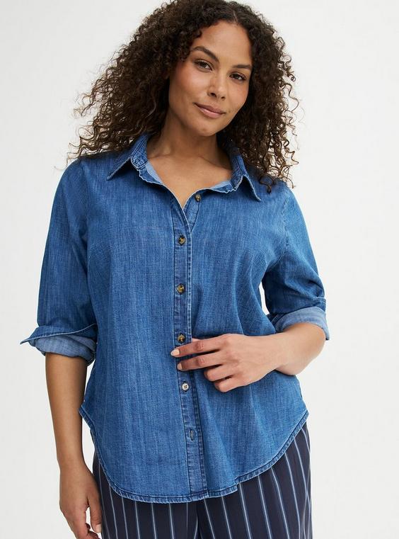 Denim Button-Up Shirt