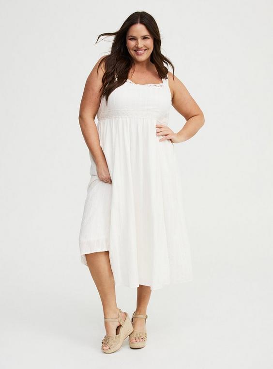 Square Neck Tea Length Dress