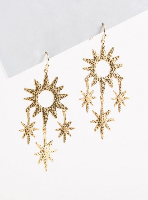 Hammered Celestial Statement Earring