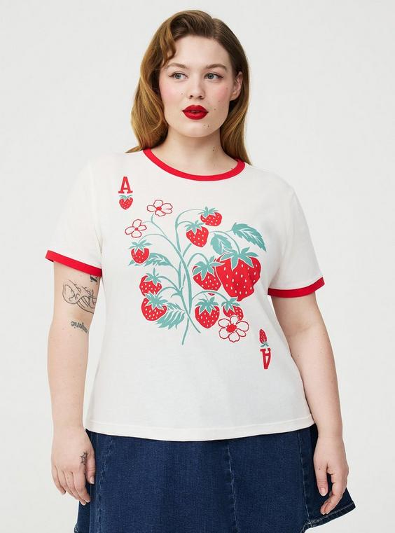 Retro Chic Graphic Ringer Tee