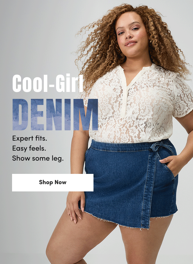 Cool-Girl Denim | Expert fits. Easy feels. Show some leg. | Shop Now >