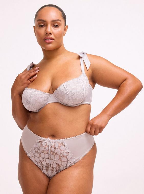 Ava Lace & Shine Thong Panty