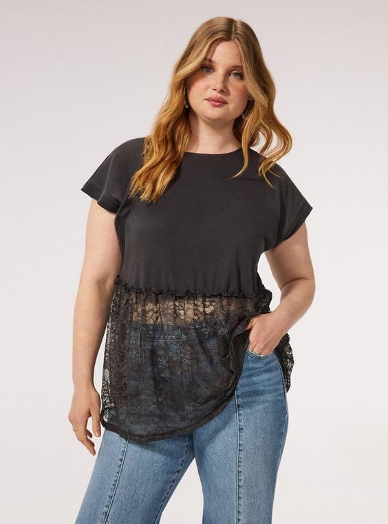 Festi Dolman Lace Babydoll Top