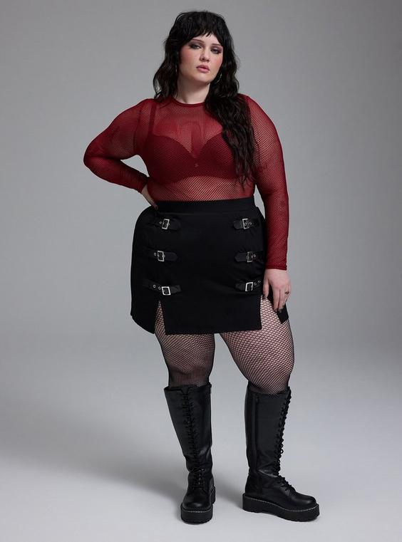 Nightfall Buckle Slit Mini Skirt