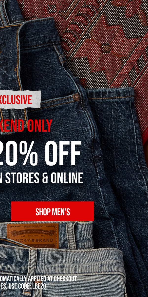 Email Exclusive Extra 20% off Shop Men's