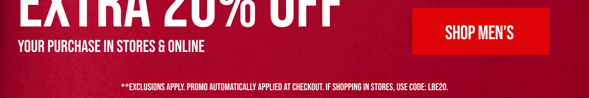 Email Exclusive Extra 20% off Shop Men's