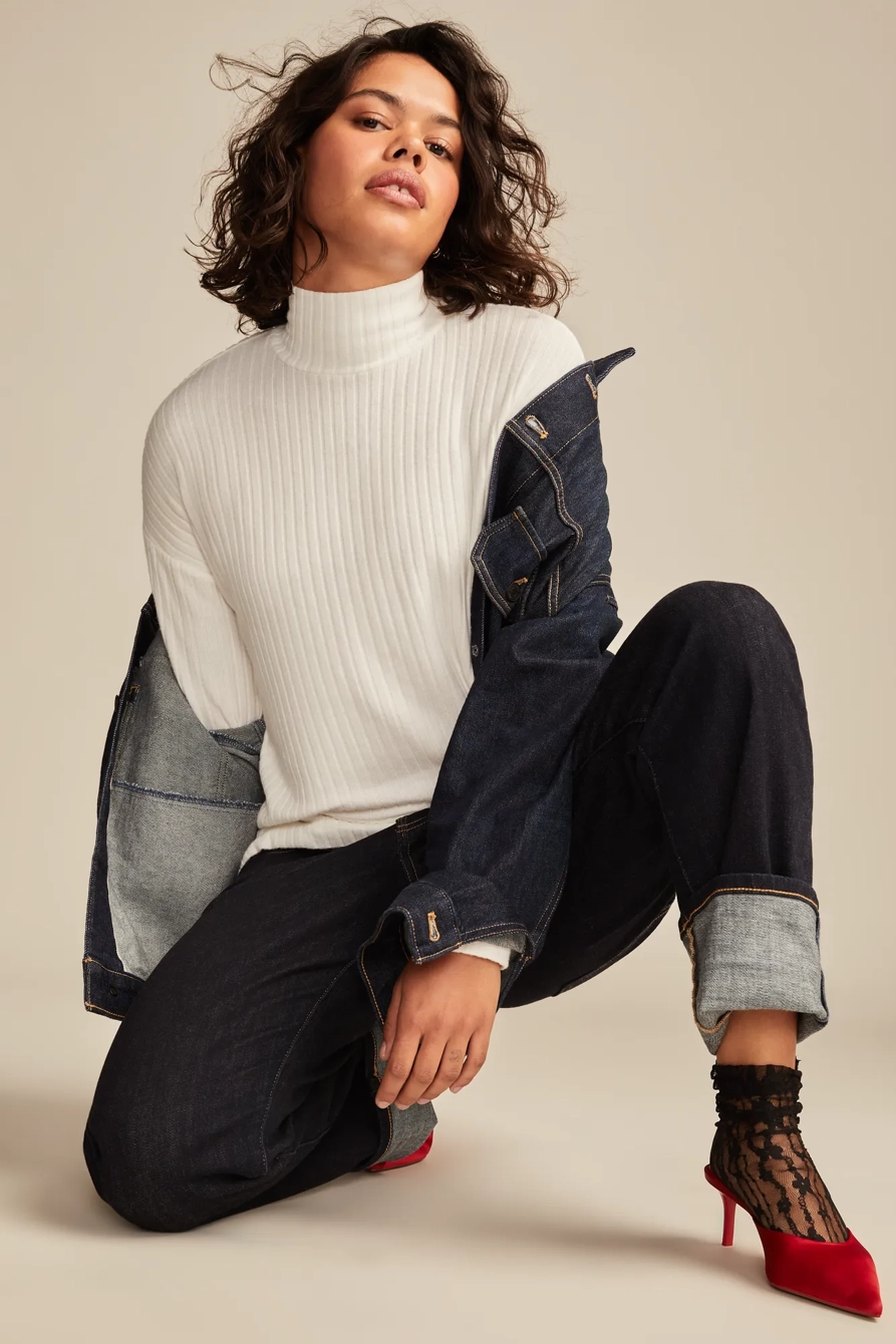 Image of Lucky Brand Cloud Turtleneck - Women's Clothing Tops Sweaters Turtlenecks in Deep Taupe
