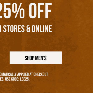 Extra 25% off Shop Men's Extra 25% off Shop Men's