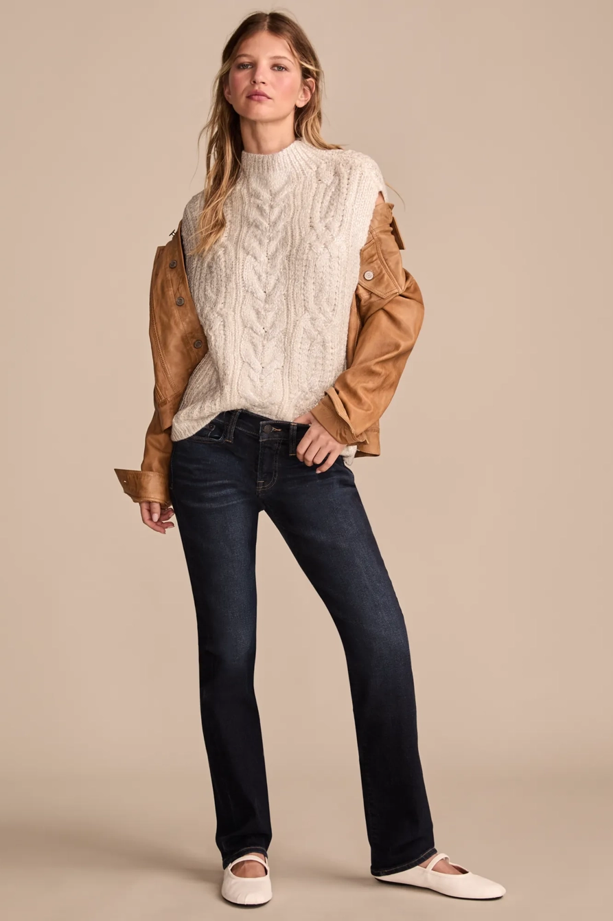 Image of Lucky Brand Mid Rise Sweet Straight - Women's Pants Denim Straight Leg Jeans in Twilight Blue