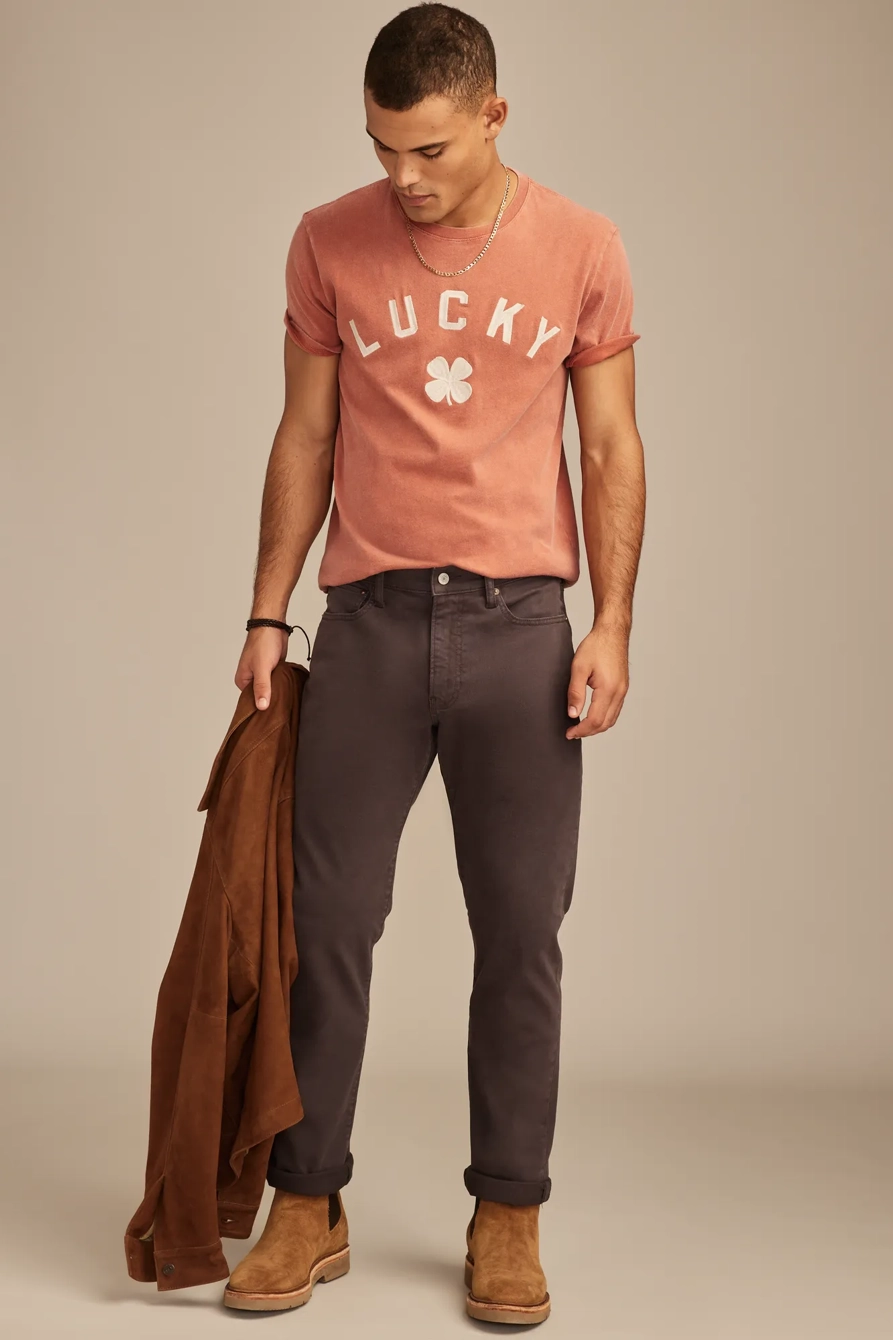 Image of Lucky Brand 410 Athletic Straight - Men's Pants Denim Straight Leg Jeans in Fawn