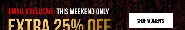 Extra 25% off Shop Women's Extra 25% off Shop Women's