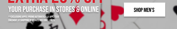 Extra 25% off Shop Men's