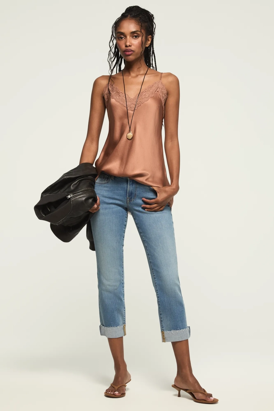 Image of Lucky Brand Mid Rise Sweet Crop - Women's Pants Denim Cropped Jeans in Pure Honey Wash