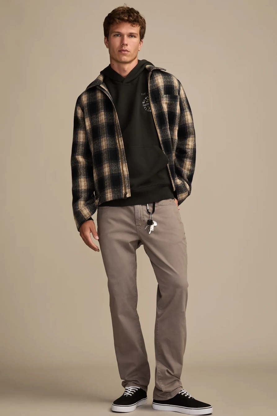 Image of Lucky Brand 223 Straight Sateen Stretch Jean - Men's Pants Denim Straight Leg Jeans in Uniform Navy Wash