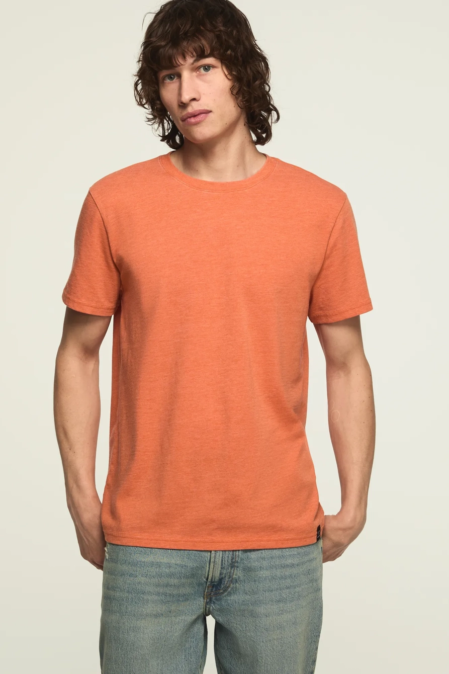 Image of Lucky Brand Venice Burnout Crew Neck Tee - Men's Clothing Tops Shirts Tee Graphic T Shirts in Jet Black