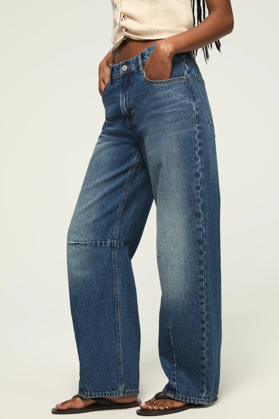 Image of Lucky Brand Barrel Wide Leg - Women's Pants Denim Wide Leg Jeans in Vinyl Dream Wash
