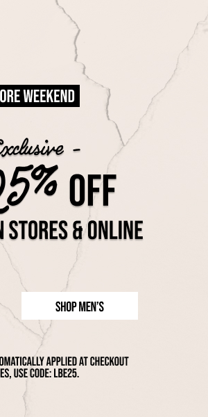 Extra 25% off Shop Men's
