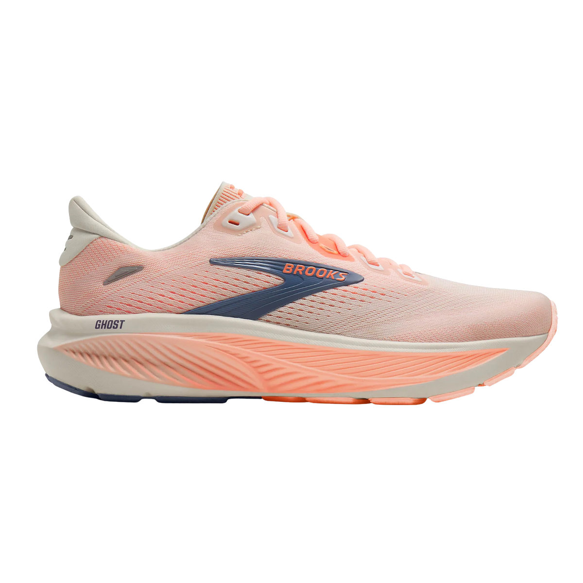 Brooks Women's Ghost 18 - Star White/Cyber Peach