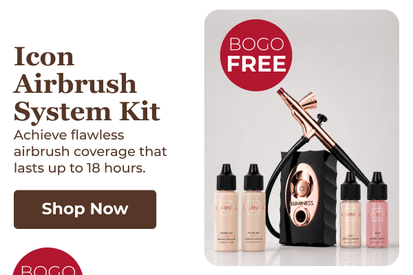 ICON AIRBRUSH SYSTEM KIT: Achieve flawless airbrush coverage that lasts up to 18 hours.