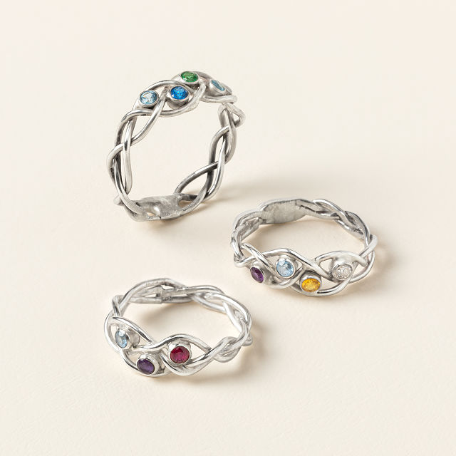 Handmade Braided Birthstone Ring