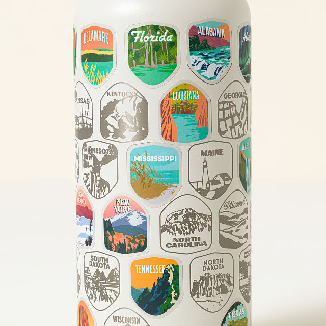 50 States Bucket List Water Bottle