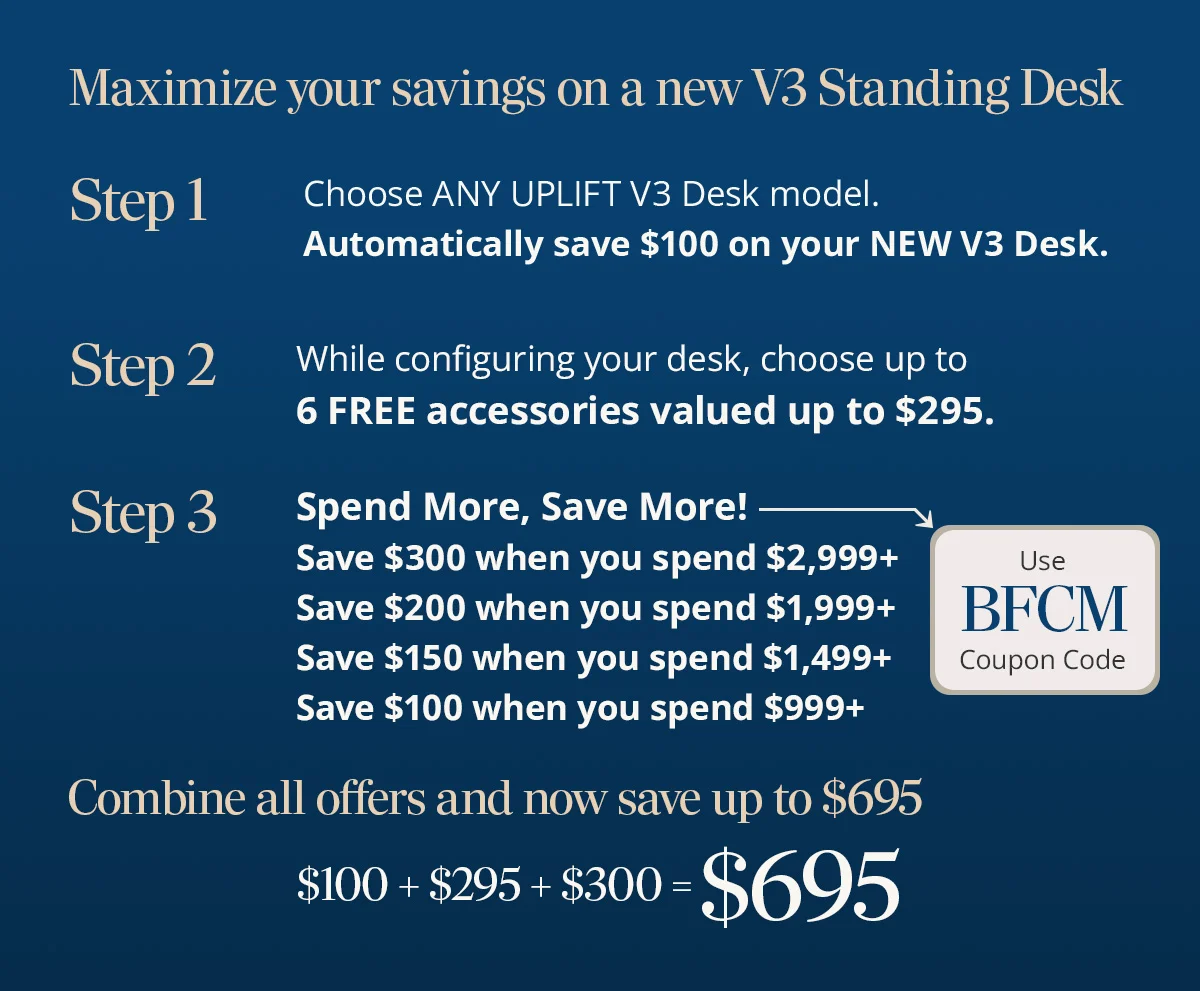 Save up to $695 on a new standing desk