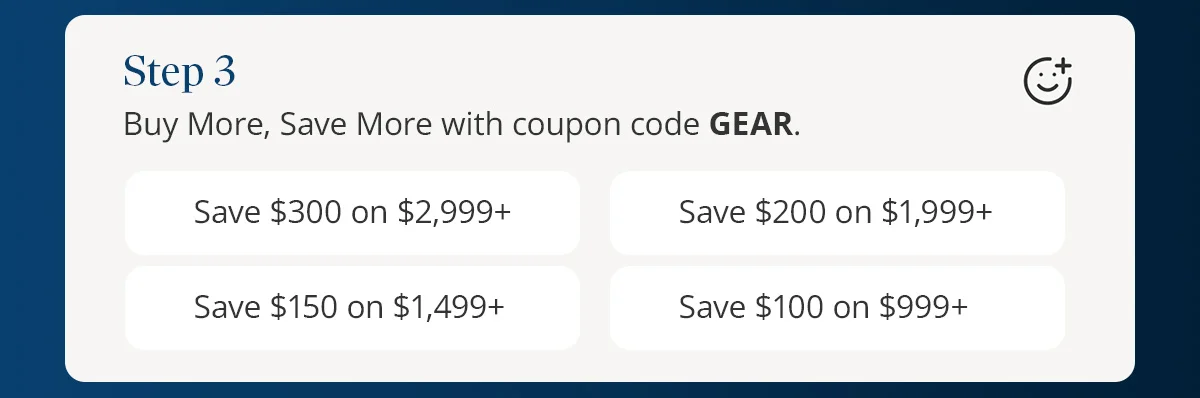 Step 3) Buy More, Save More with coupon code GEAR
