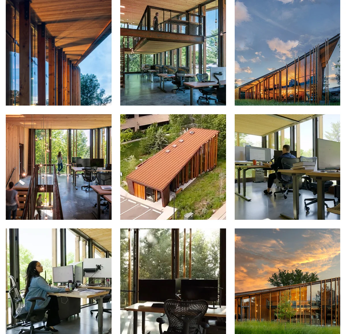 One Line Studio's office, showcasing their clean workspaces and architecture