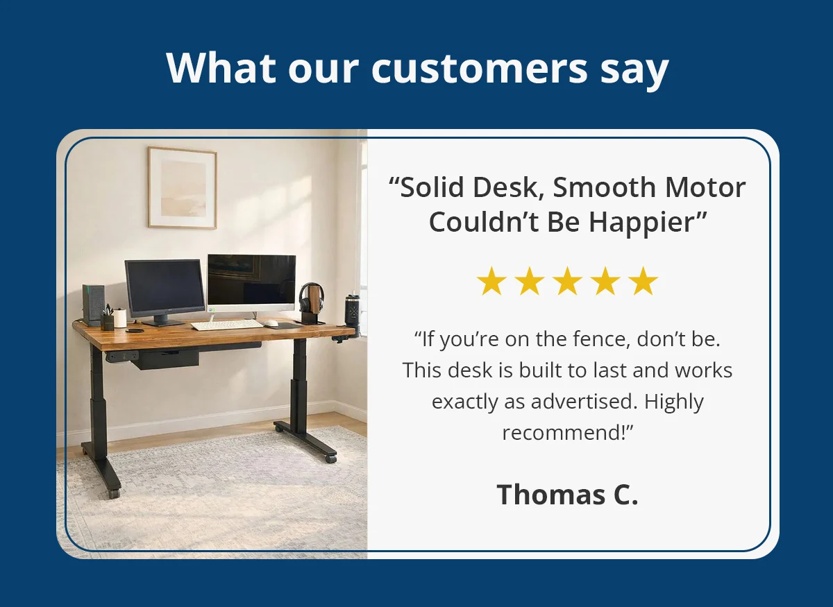 Customer review: Solid desk, smooth motor — couldn't be happier