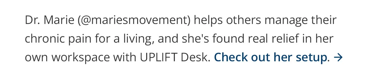 Check out how this physical therapist finds relief in her home office. →