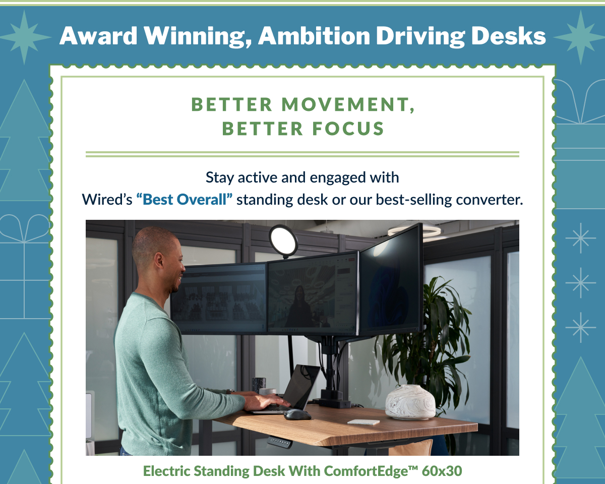 Electric Standing Desk with Comfortedge 60x30