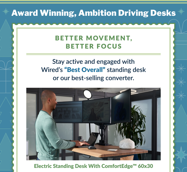 Electric Standing Desk with Comfortedge 60x30