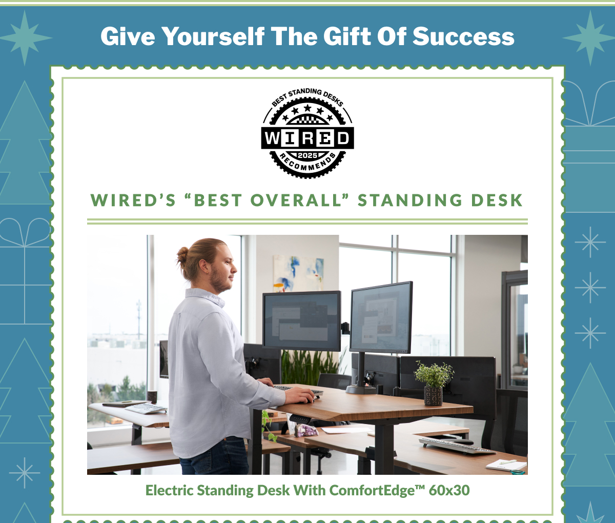 Electric Standing Desk with Comfortedge 60x30