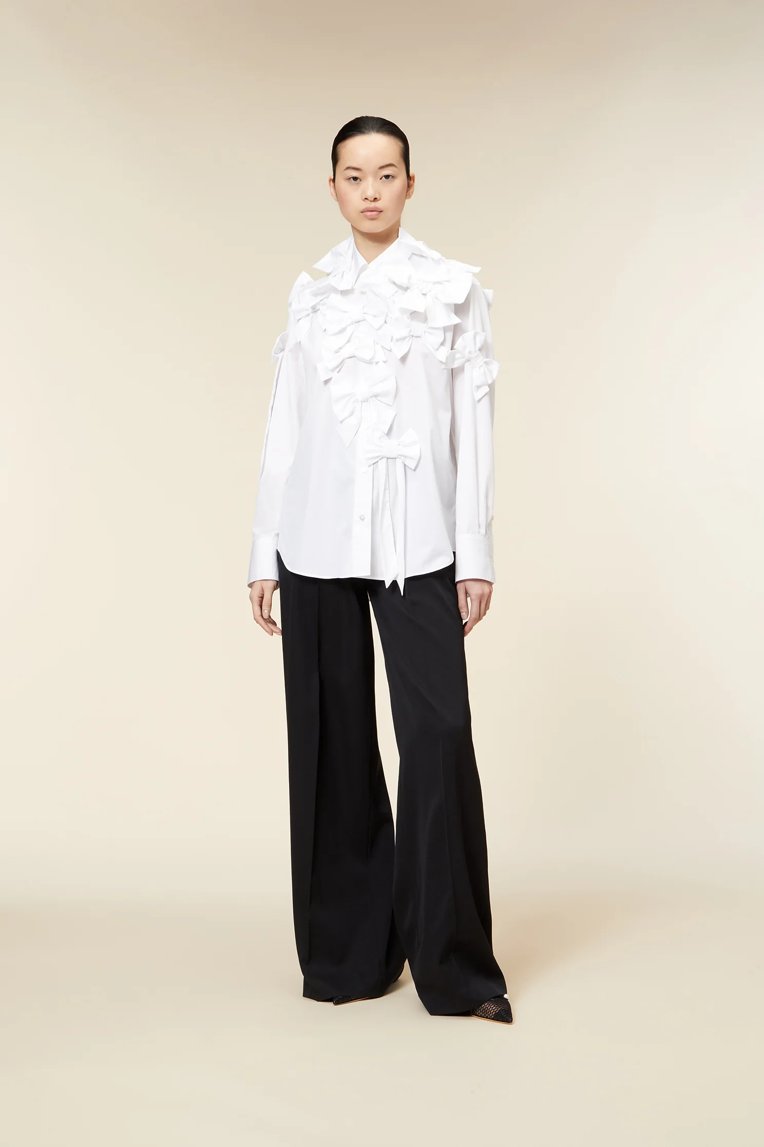 Image of BOW BOUQUET POPLIN SHIRT