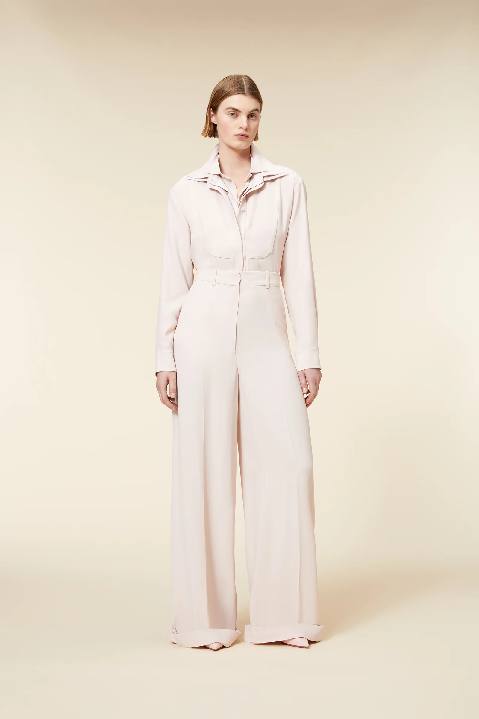 Image of MULTI-LAYERED CREPE SHIRT