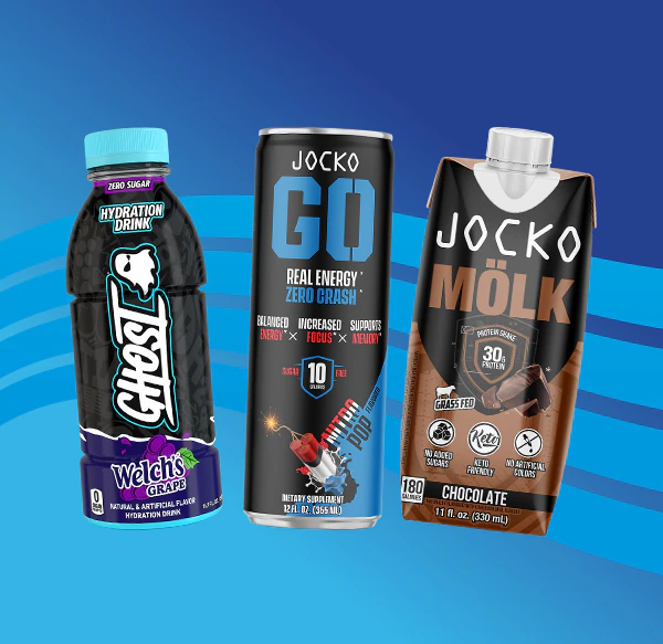 Ghost, JOCKO GO REAL ENERGY, JOCKO MOLK items. Stop By