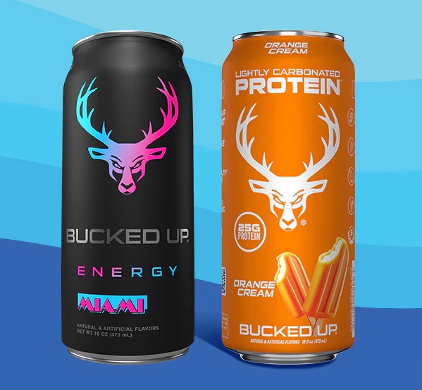 Bucked Up Drink Specials $1 Energy and $3 Protein* items. Stop By