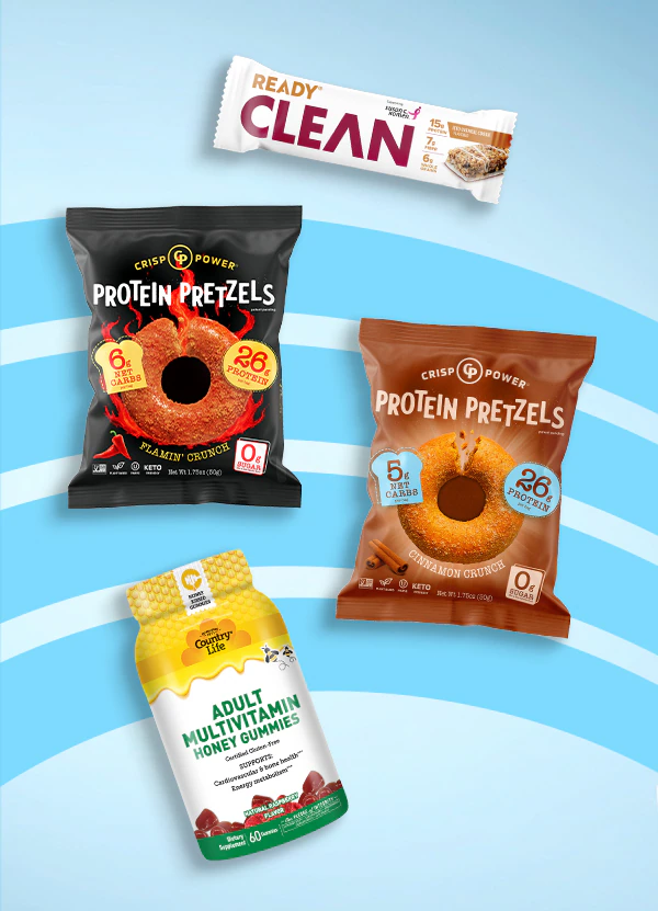 Iced Oatmeal Cookie Nutrition Clean Bar, Protein Pretzels and Raspberry Country Life Adult Multivitamin Honey Gummies items. Find a Store