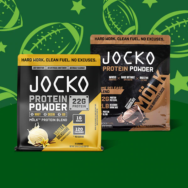 Free Samples¹ Vanilla Milkshake & Chocolate JOCKO Protein Powder. Find a Store