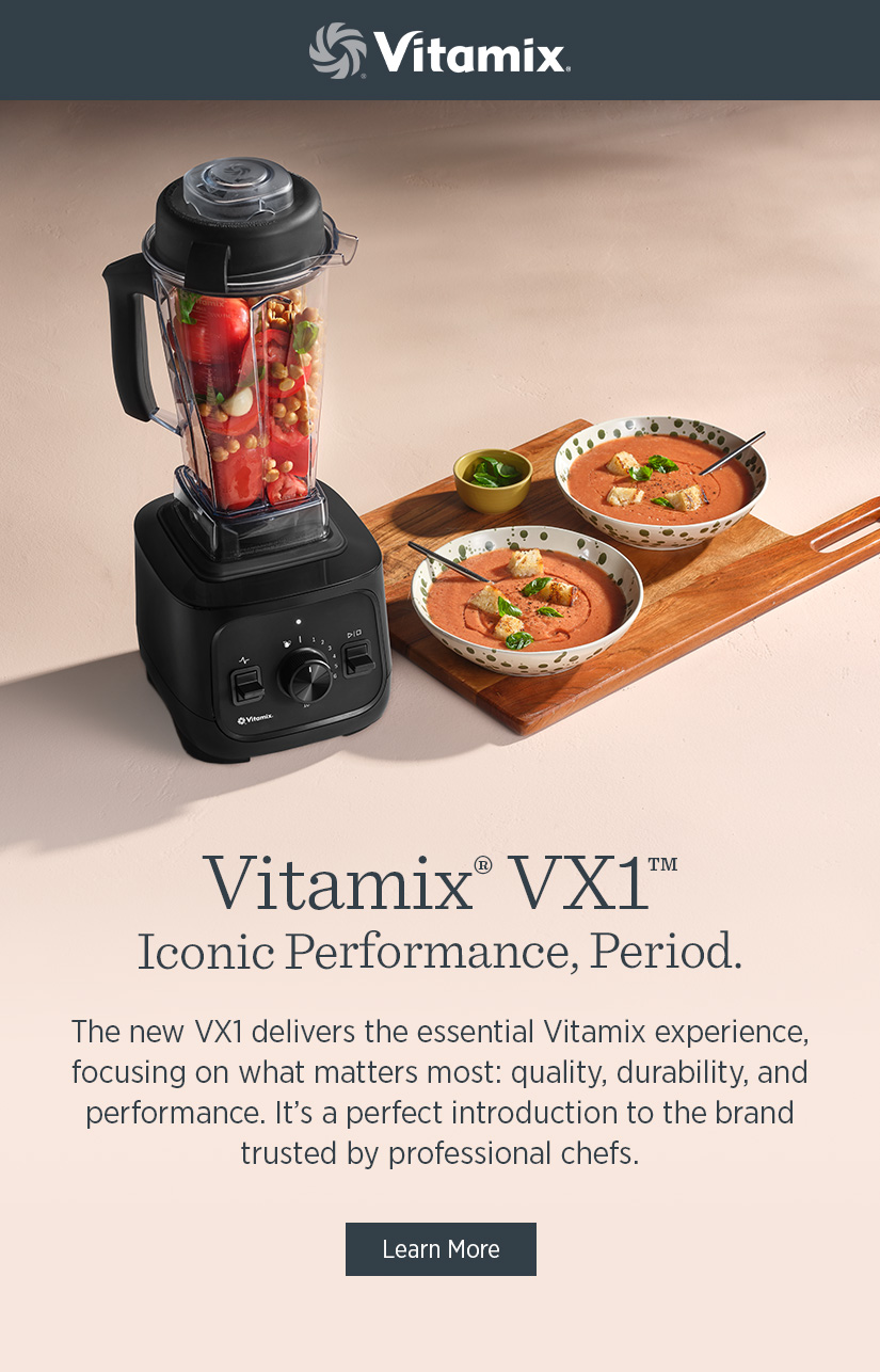 Vitamix Vx1: Iconic Performance, Period. The new VX1 delivers the essential Vitamix experience, focusing on what matters most: quality, durability, and performance. It's a perfect introduction to the brand trusted by professional chefs.