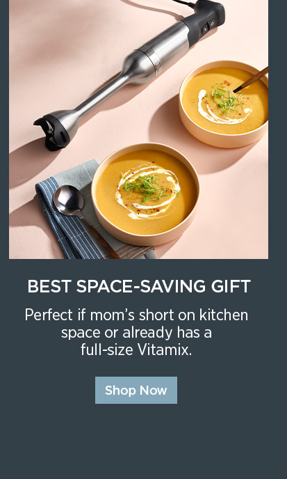 5-Speed Immersion Blender Complete Bundle - Best Space-Saving Gift. Perfect if mom’s short on kitchen space or already has a full-size Vitamix. 