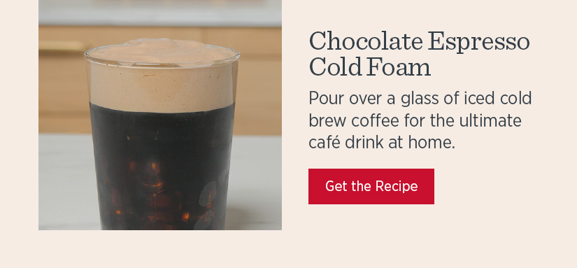 Chocolate Espresso Cold Foam - pour over a glass of iced cold brew coffee for the ultimate cafe drink at home.
