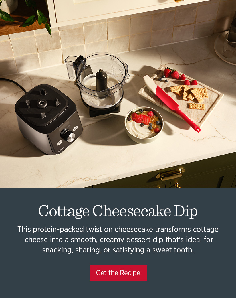 This protein-packed twist on cheesecake transforms cottage cheese into a smooth, creamy dessert dip that's ideal for snacking, sharing, or satisfying a sweet tooth.